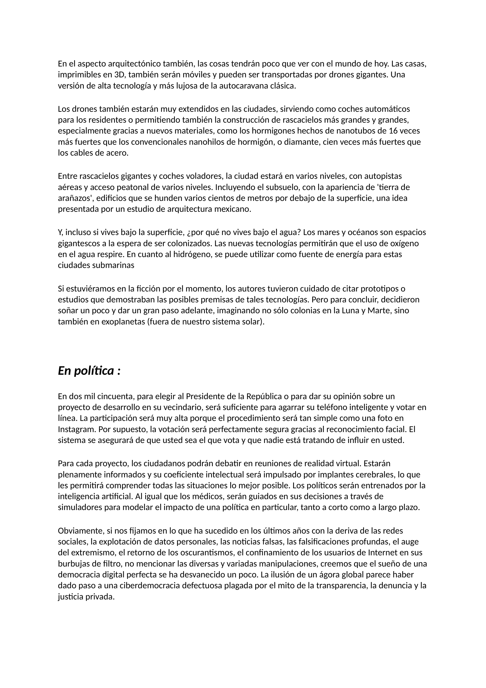 Prévisualisation du document le monde futur en espagnol
