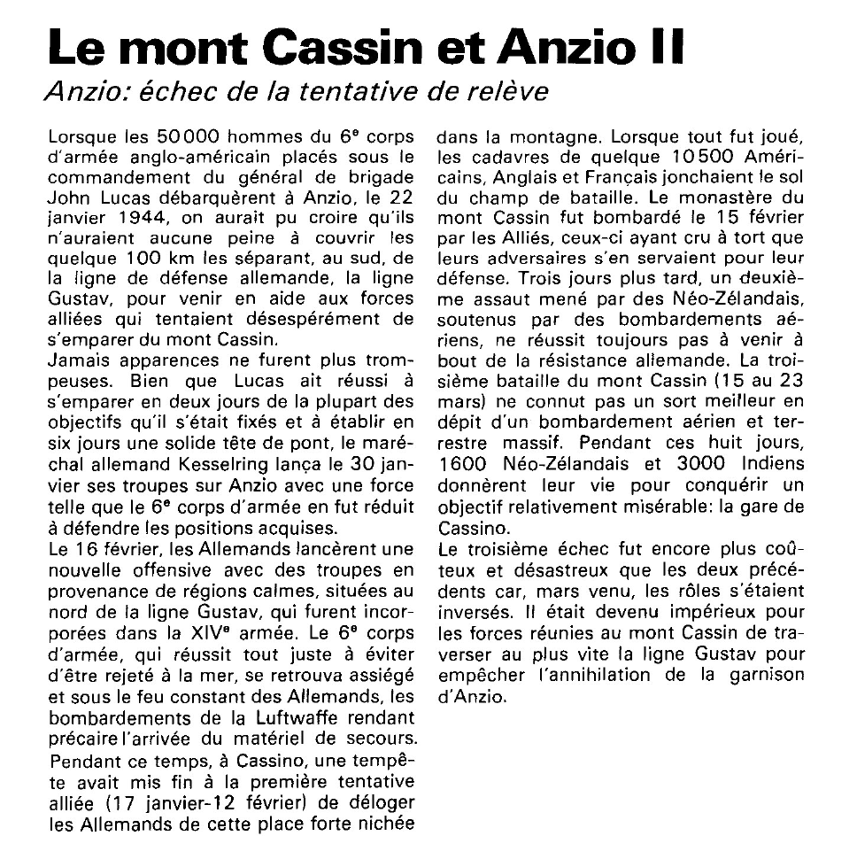 Prévisualisation du document Le mont Cassin et Anzio :
Les Alliés bloqués.