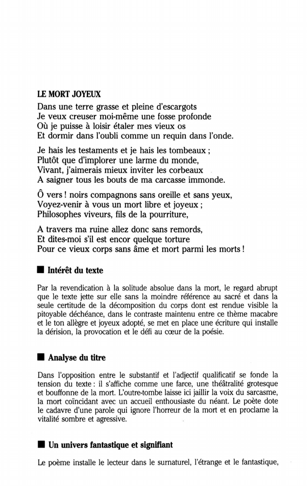 Prévisualisation du document Le mort joyeux, Baudelaire