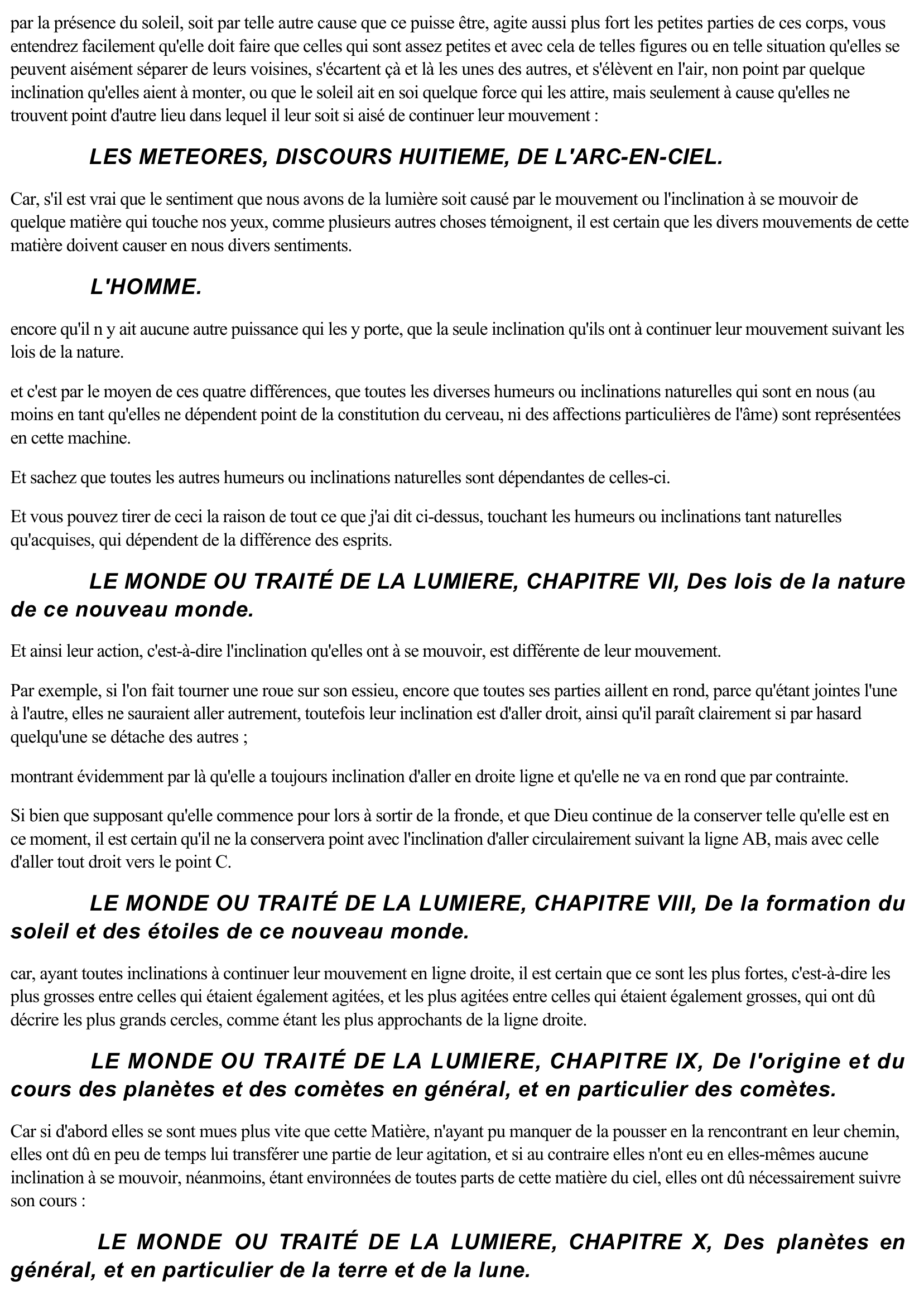 Prévisualisation du document Le mot "inclination" dans l'oeuvre de René DESCARTES