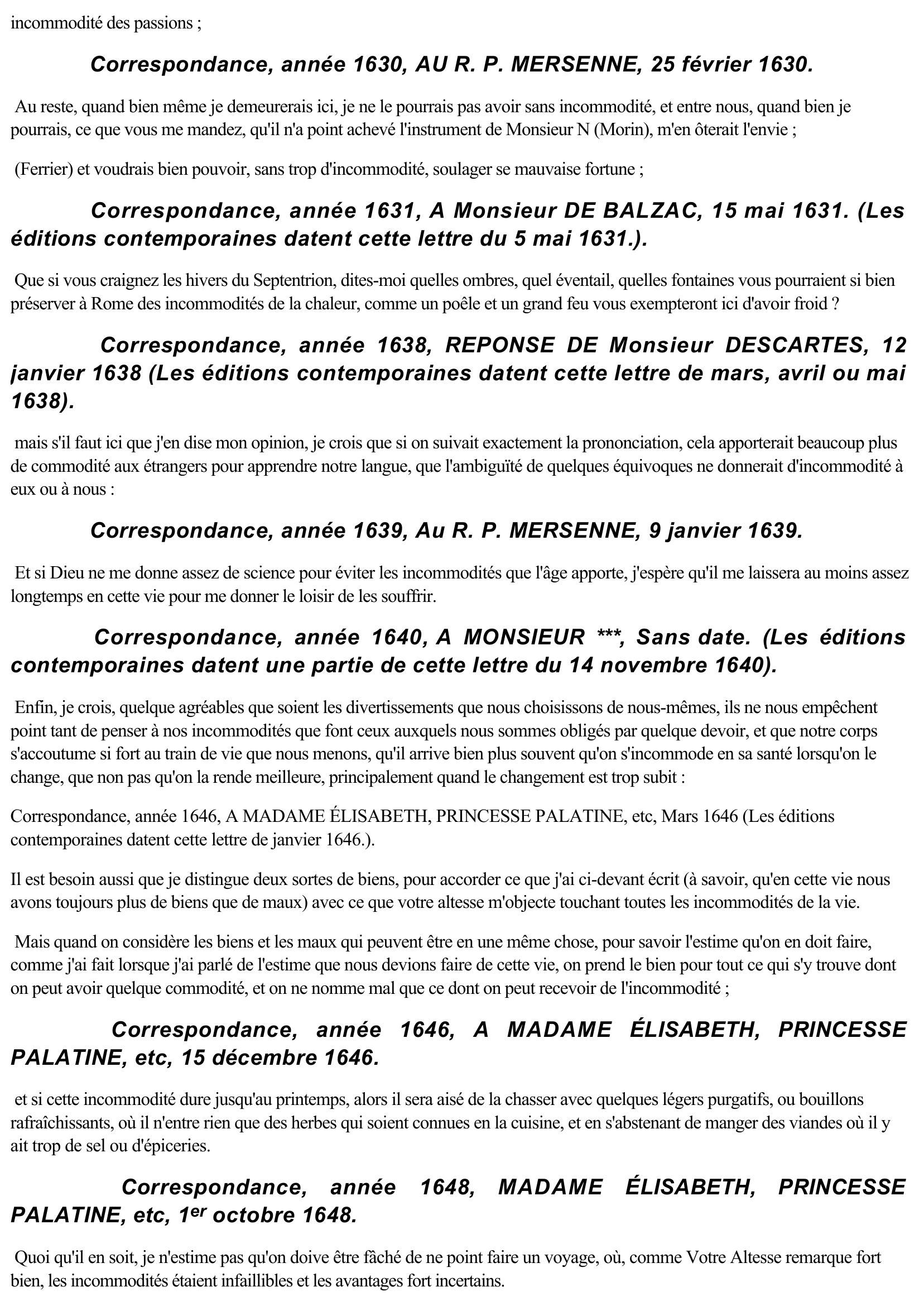Prévisualisation du document Le mot "incommodité" dans l'oeuvre de René DESCARTES