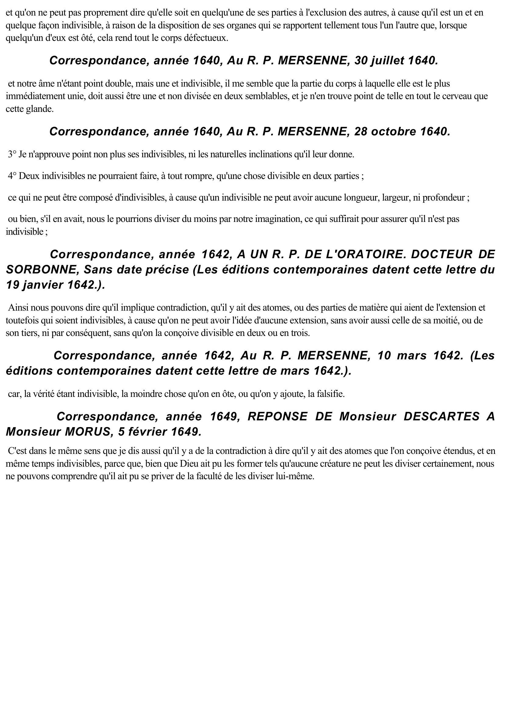 Prévisualisation du document Le mot "indivisible" dans l'oeuvre de René DESCARTES