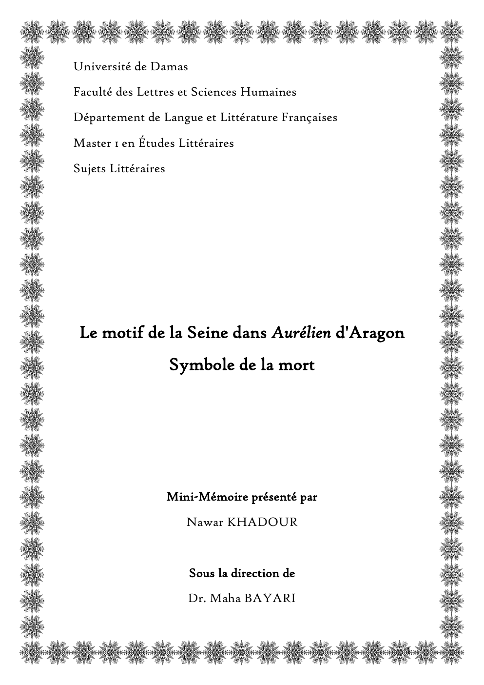 Prévisualisation du document Le motif de la Seine dans Aurelien de Louis Aragon