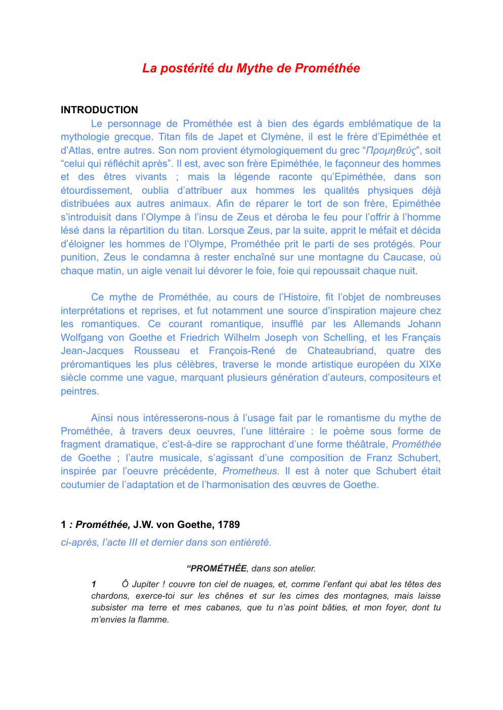 Prévisualisation du document Le Mythe de Prométhée - Goethe et Schubert