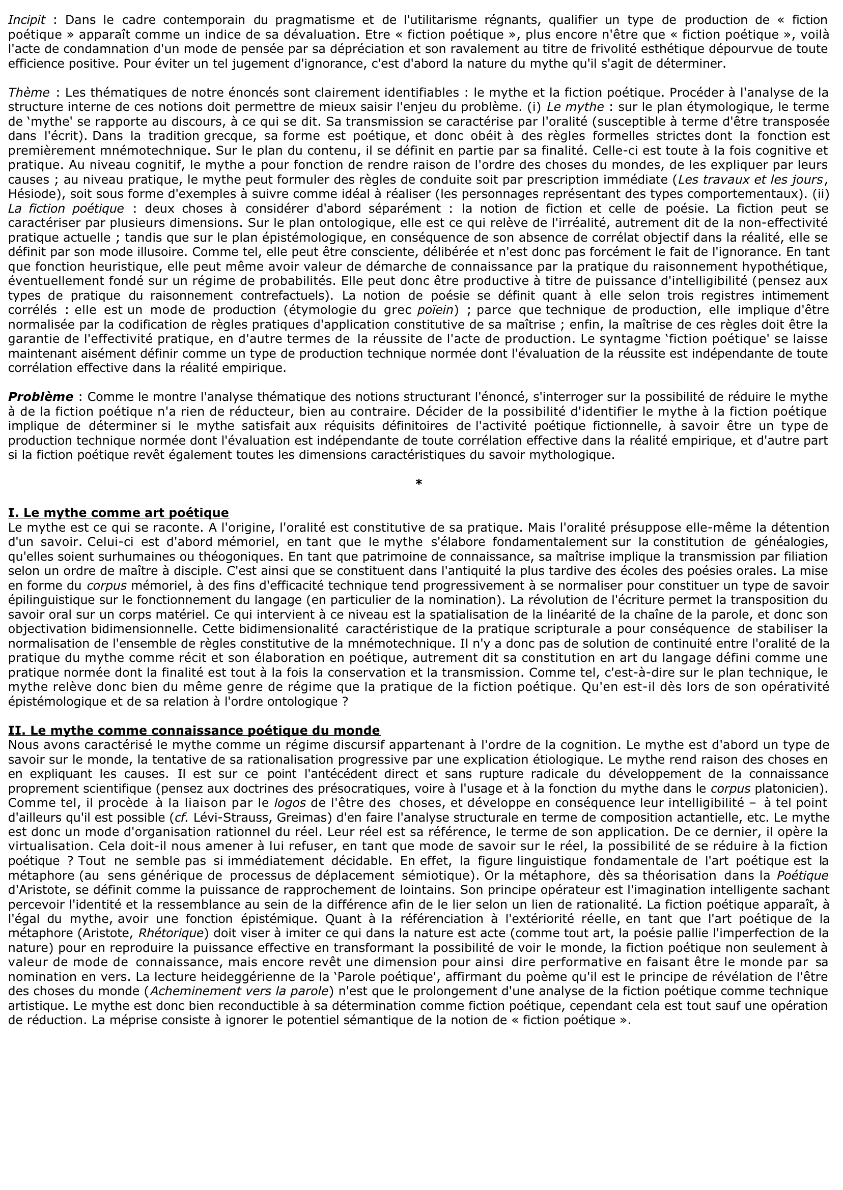 Prévisualisation du document Le mythe n'est-il qu'une fiction poétique ?