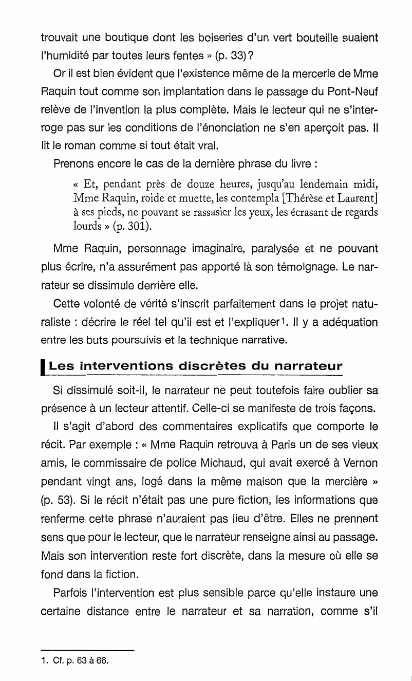 Prévisualisation du document Le narrateur et le récit - Thérèse Raquin de Zola