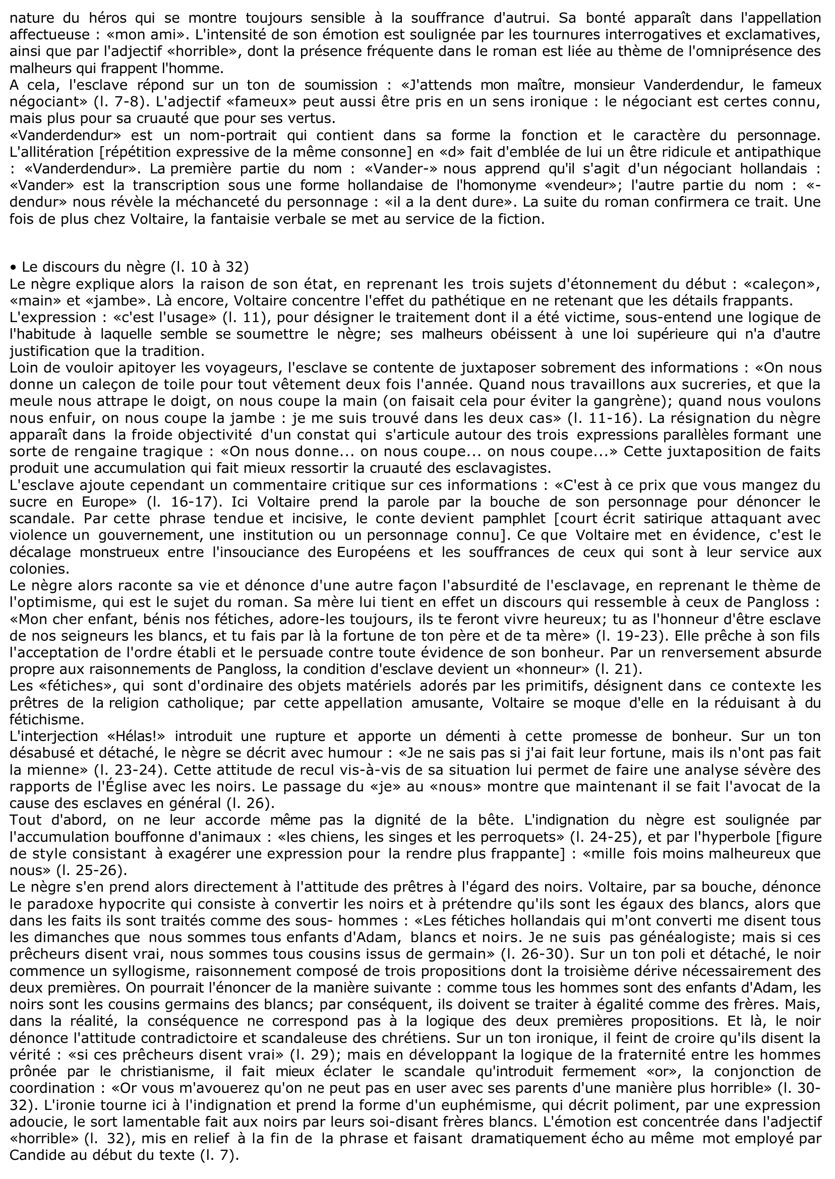 Prévisualisation du document [Le nègre de Surinam] CANDIDE DE VOLTAIRE (lecture analytique du chapitre XIX)