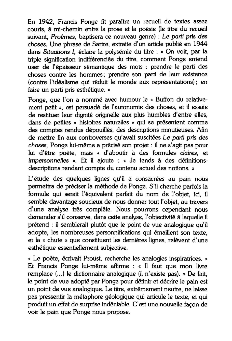 Prévisualisation du document Le Pain de Françis PONGE (commentaire composé)