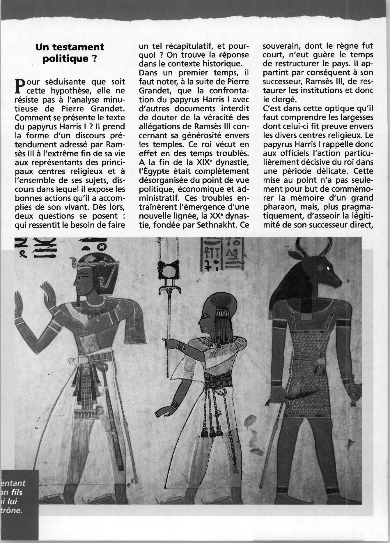 Prévisualisation du document Le papyrus Harris L texte funéraire ou politique ?