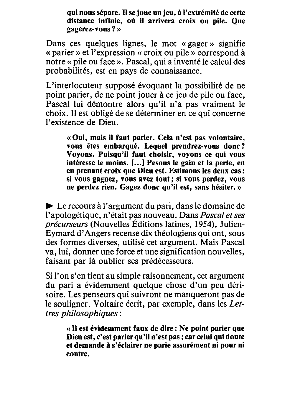 Prévisualisation du document Le pari de Pascal : Foi et Jeu