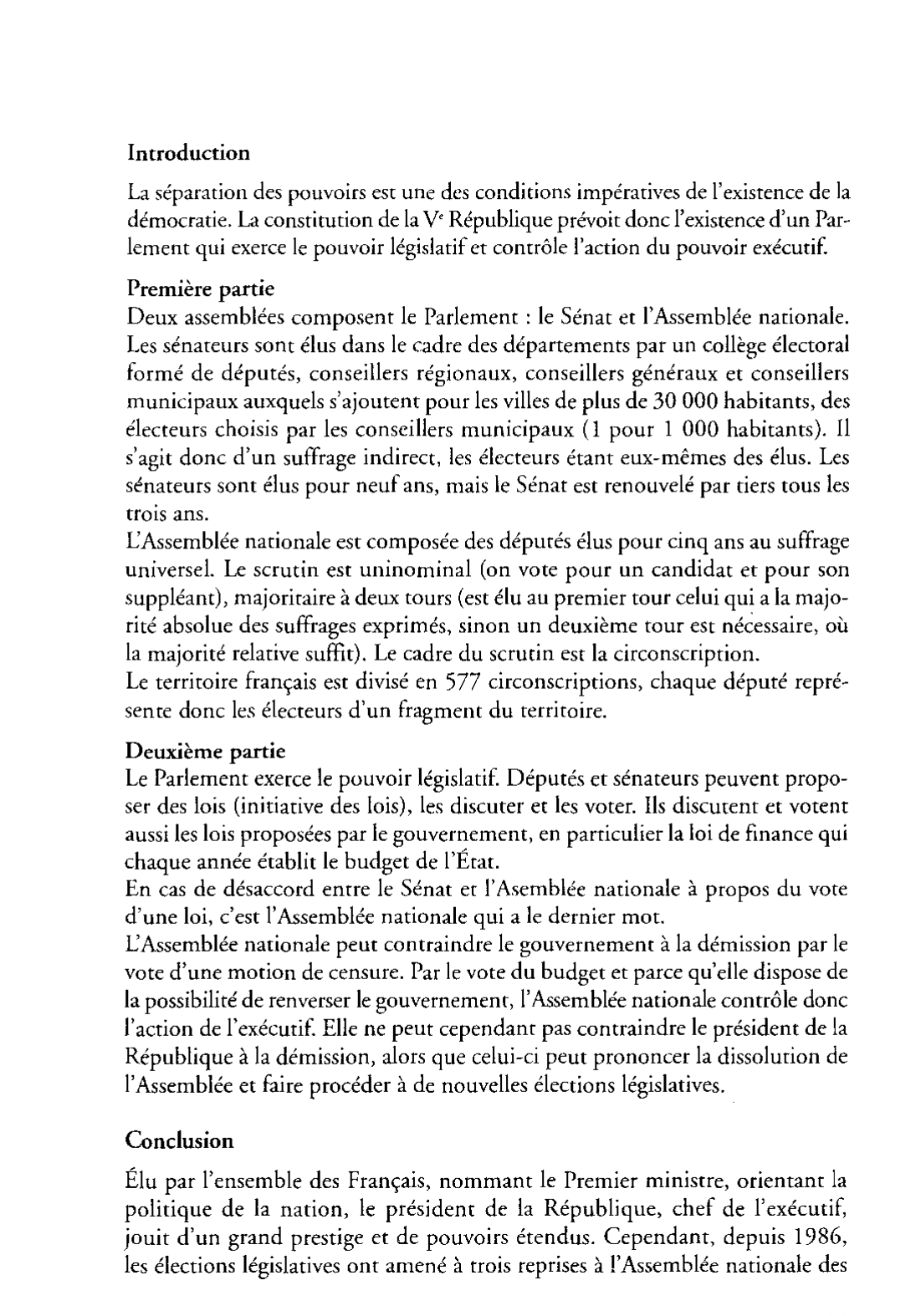 Prévisualisation du document Le Parlement en France sous la Ve République. Quel rôle a-t-il dans les institutions de la France ?