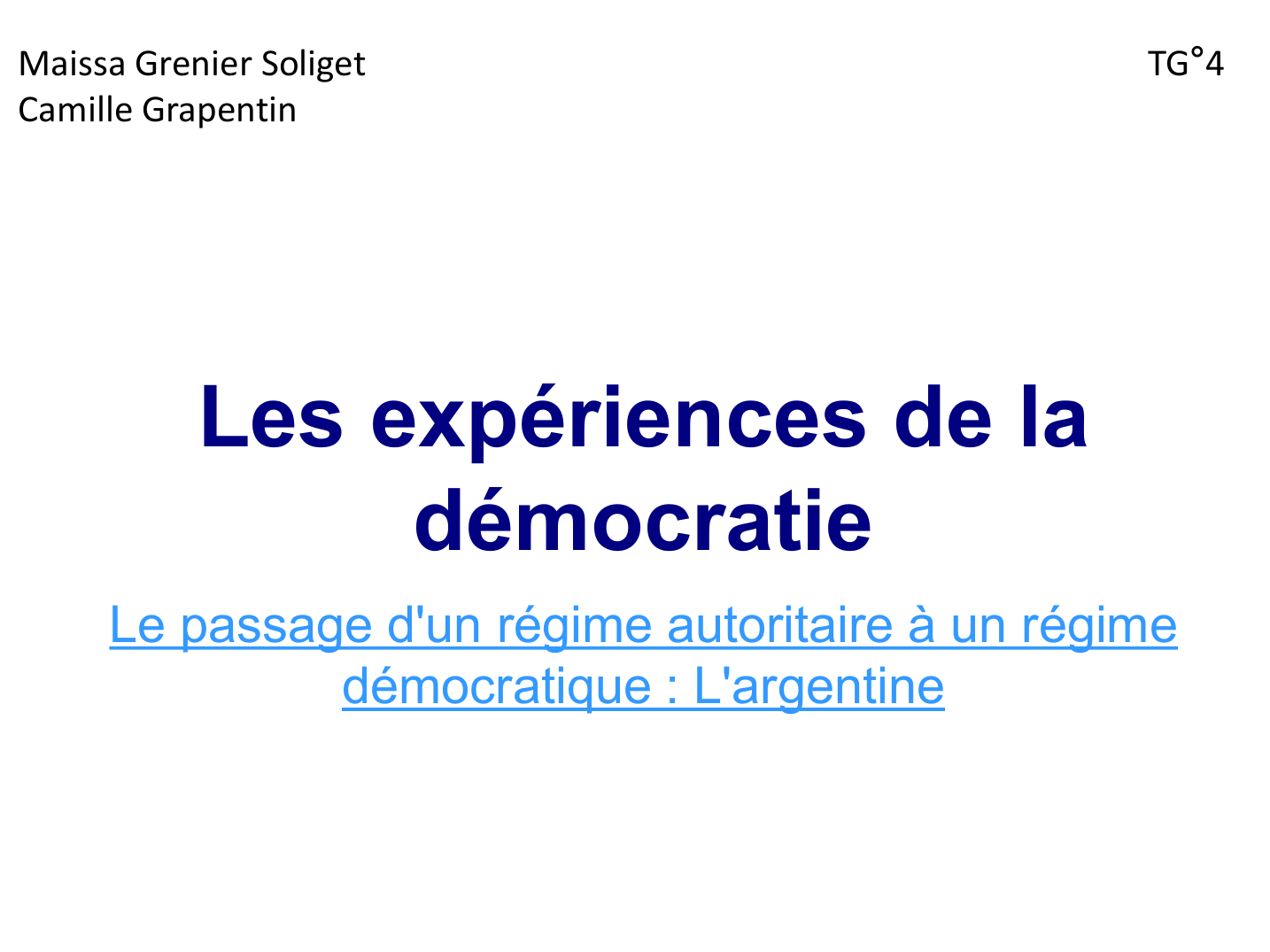 Prévisualisation du document Le passage d'un régime autoritaire à un régime démocratique : L'argentine