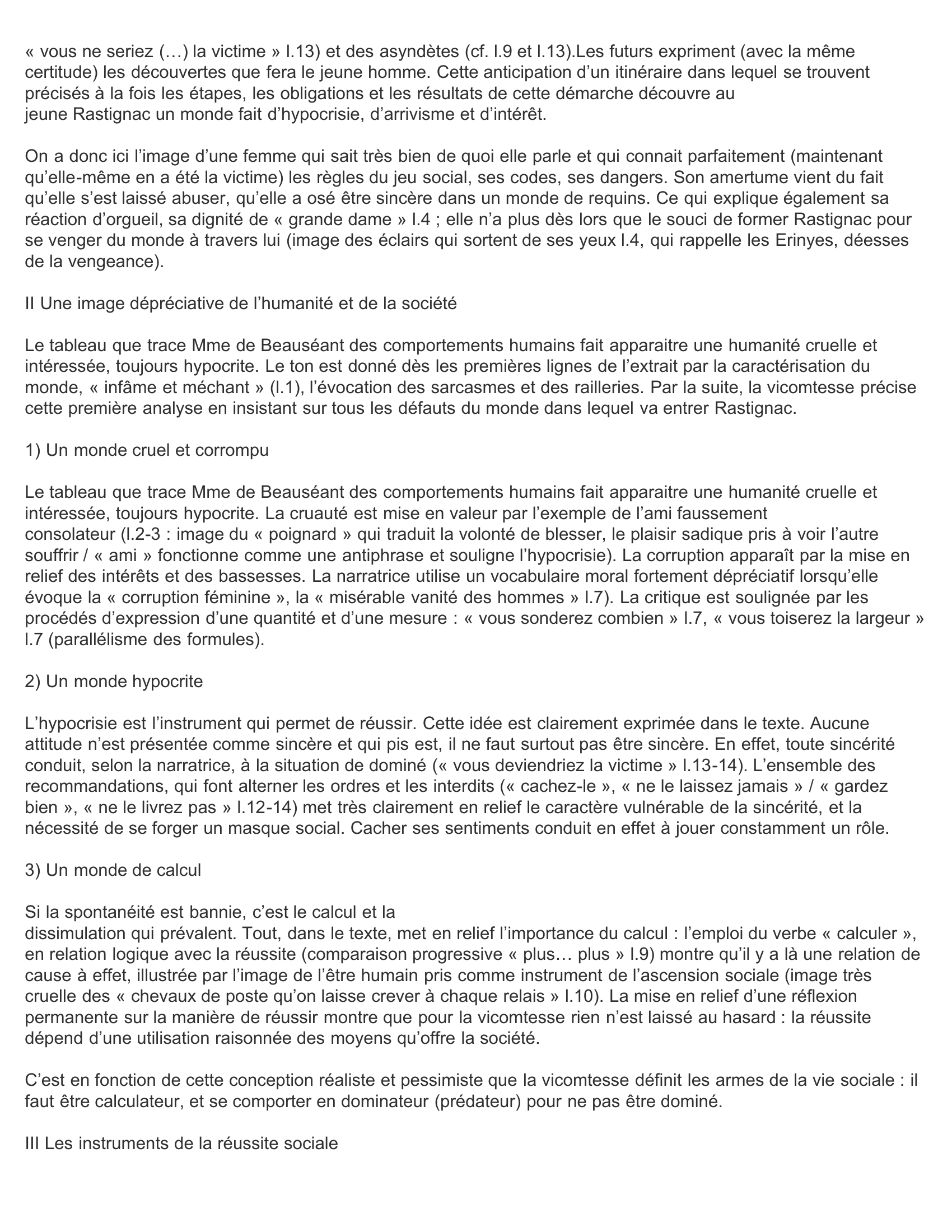 Prévisualisation du document Le Père Goriot (1835), texte 2 : « Discours de Mme de Beauséant à Rastignac »