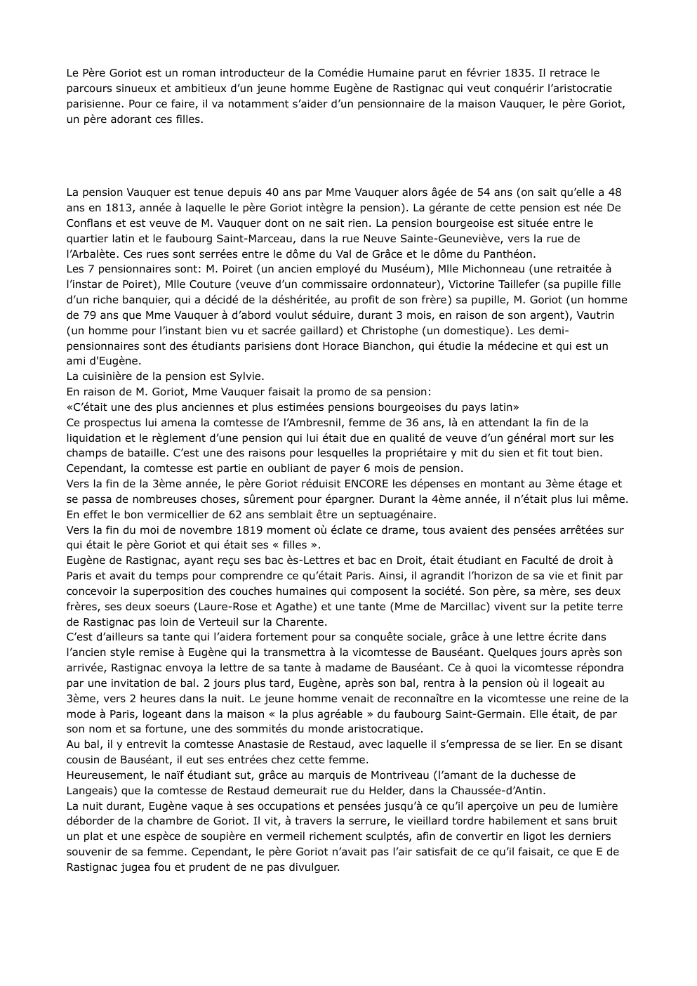 Prévisualisation du document Le père Goriot (fiche de lecture - 2)