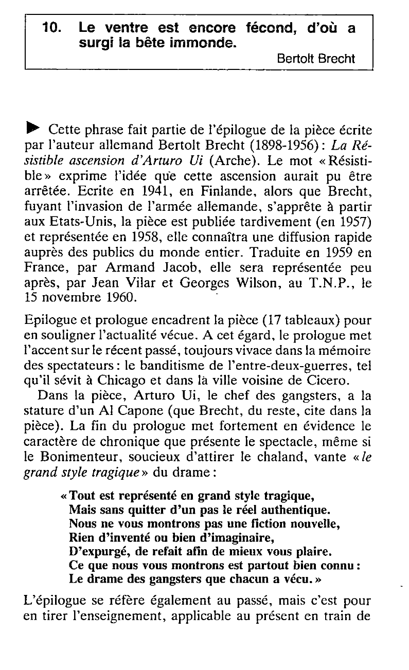 Prévisualisation du document Le personnage d'ARTURO UI de Bertolt Brecht