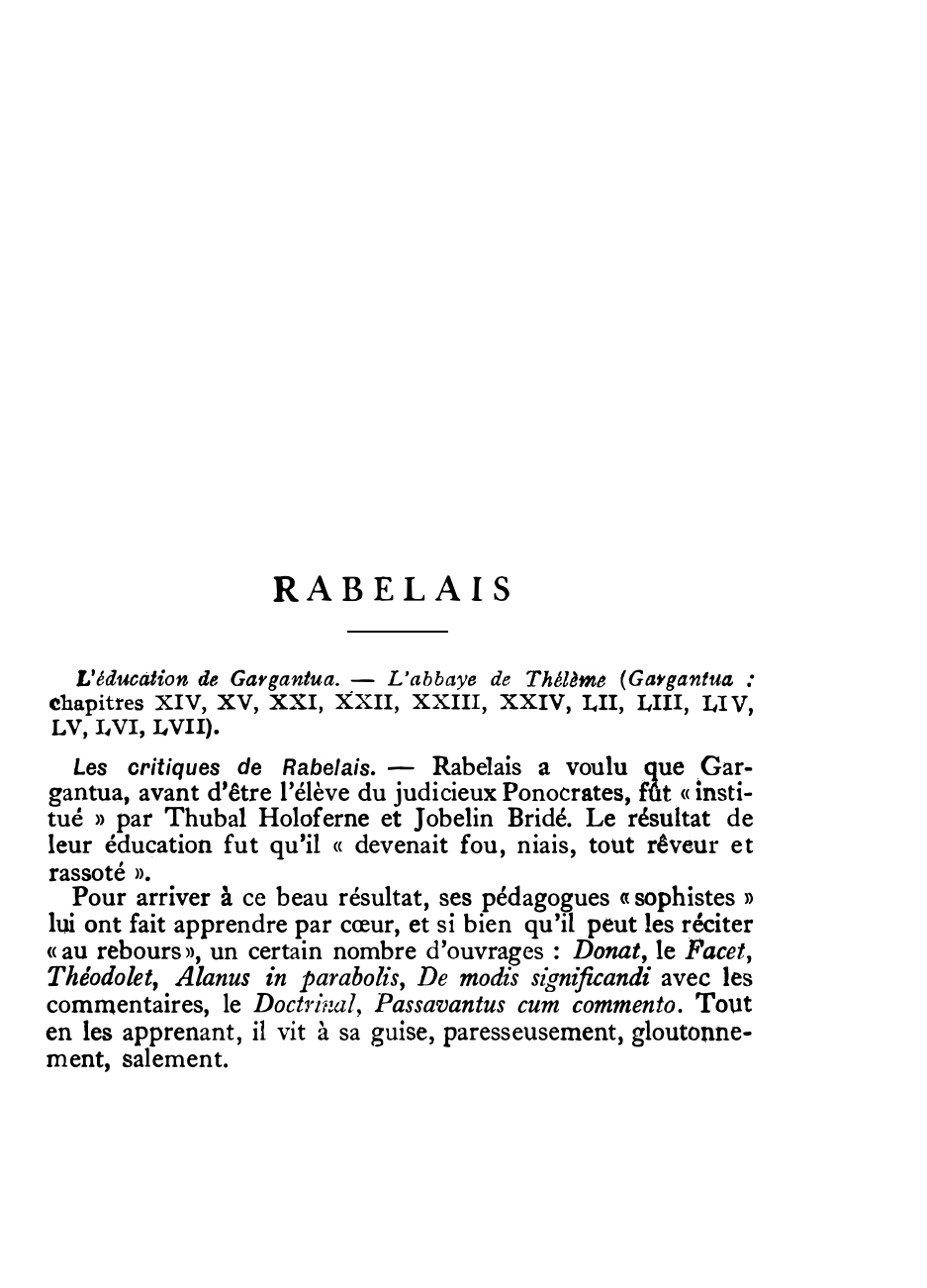 Prévisualisation du document Le personnage de GARGANTUA de François Rabelais