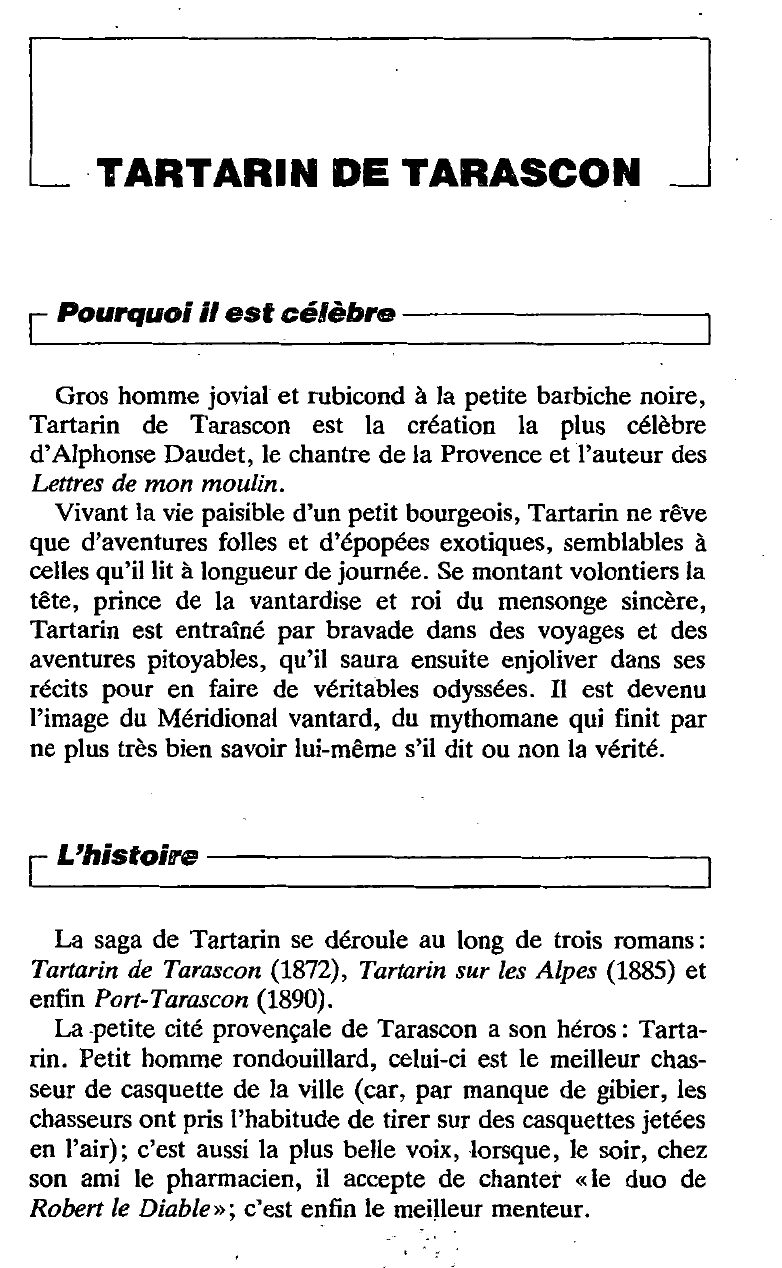 Prévisualisation du document Le personnage de Tartarin d’Alphonse Daudet