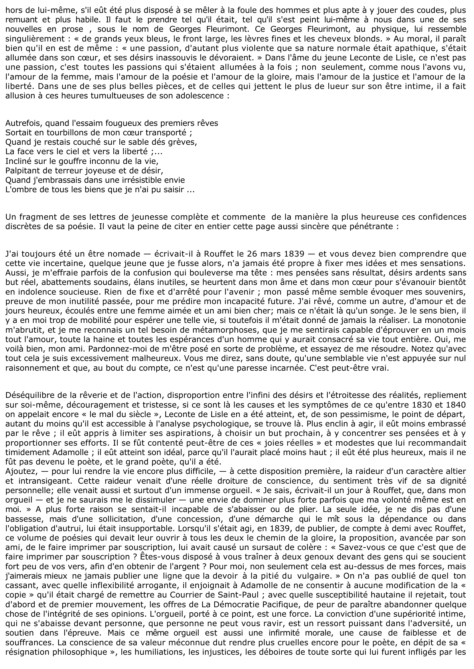 Prévisualisation du document LE PESSIMISME DE LECONTE DE LISLE