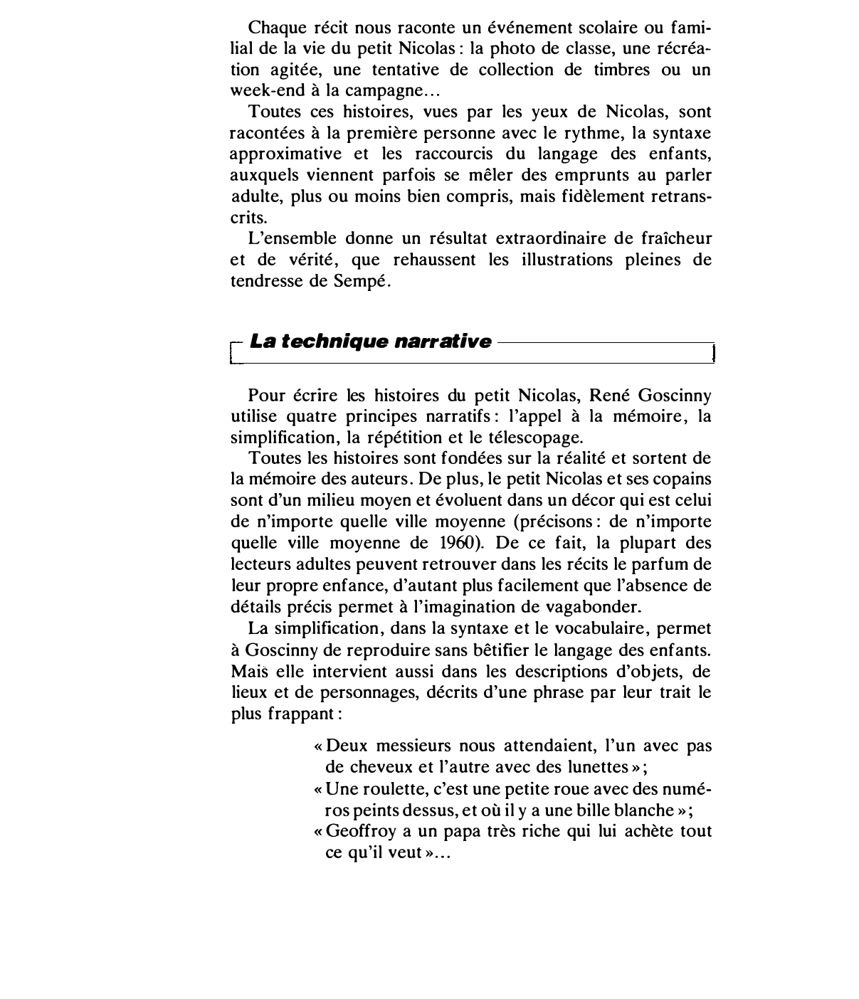 Prévisualisation du document LE PETIT NICOLAS (résumé & analyse)