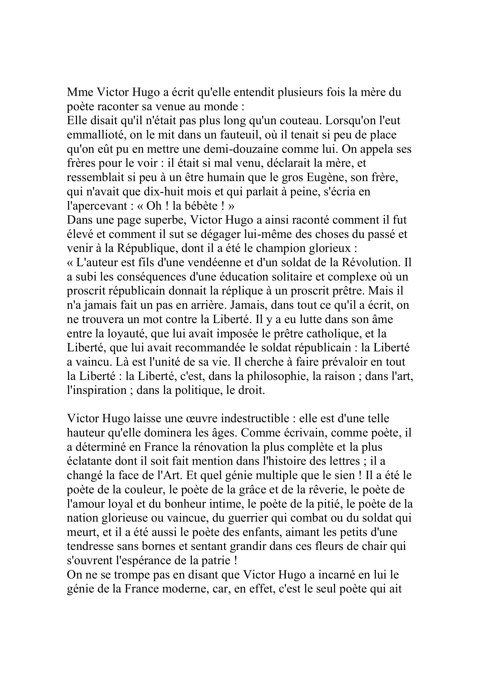 Prévisualisation du document Le Petit Parisien
Dimanche 24 mai 1885

MORT DE VICTOR HUGO
La fatale nouvelle  - à laquelle hélas !