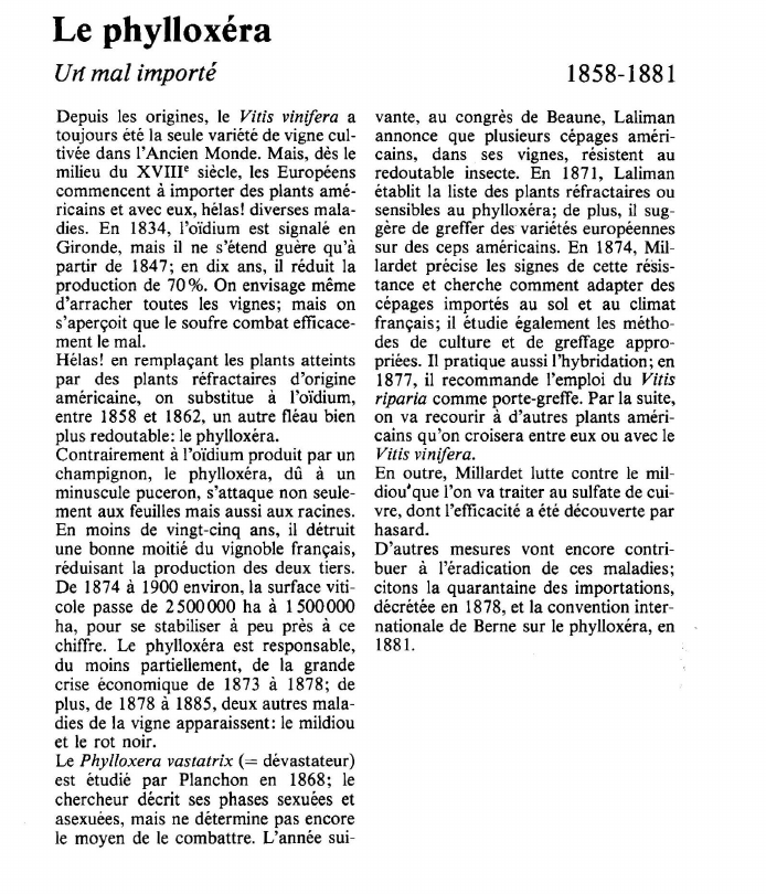 Prévisualisation du document Le phylloxéraUrt mal importé.