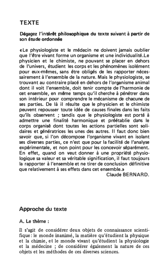 Prévisualisation du document Le physiologiste et le médecin - Claude BERNARD (commentaire)