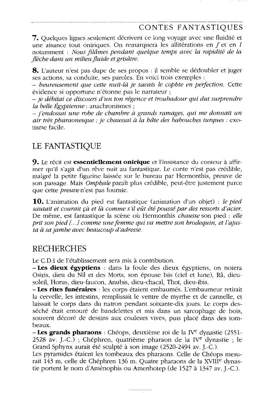 Prévisualisation du document LE PIED DE MOMIE COMPRÉHENSION - Contes Fantastiques de Théophile Gautier