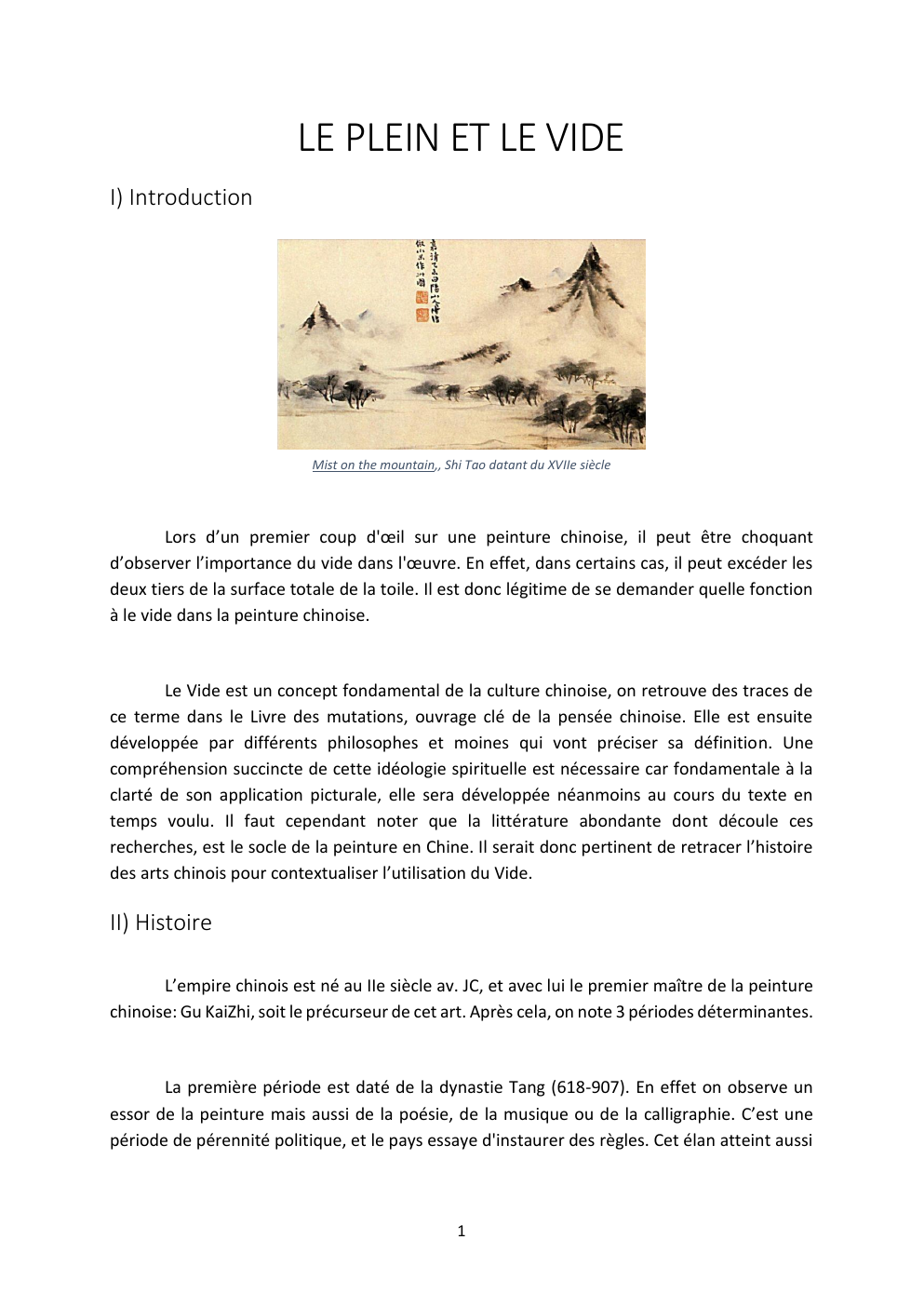 Prévisualisation du document Le plein et le vide dans la culture chinoise