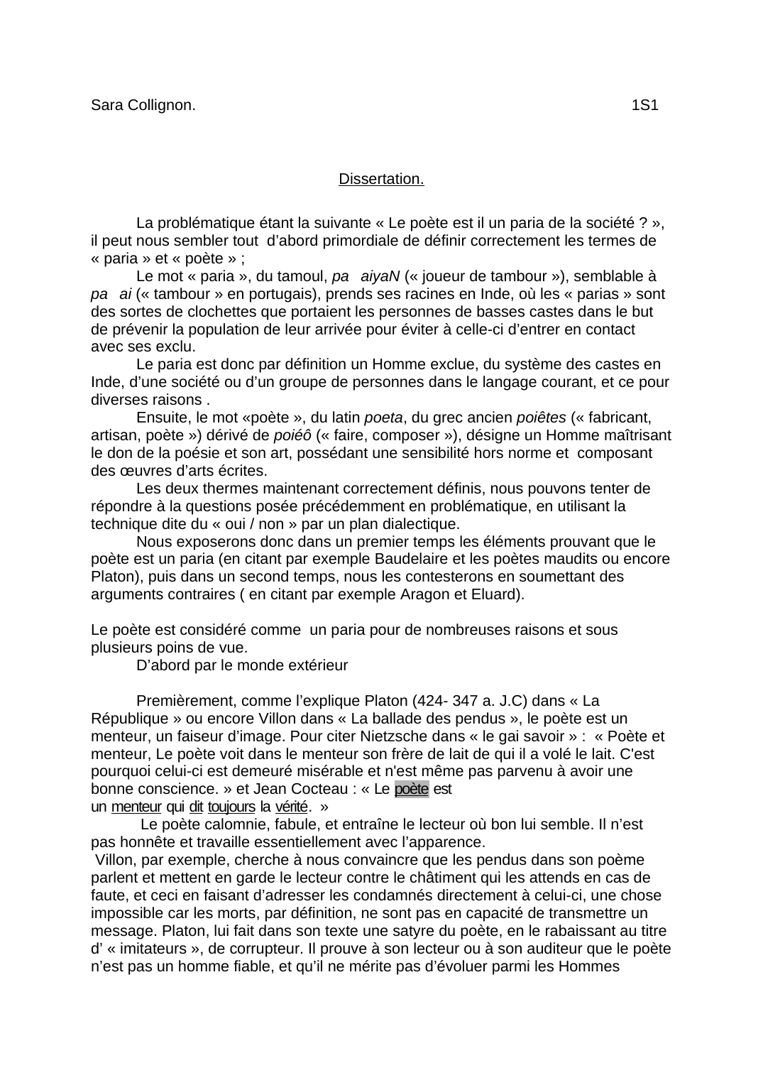 Prévisualisation du document Le poète est il un paria de la société ?