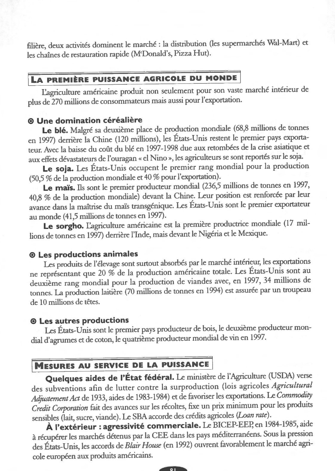 Prévisualisation du document LE POIDS DU COMPLEXE PRO-INDUSTRIEL AUX ETATS-UNIS
