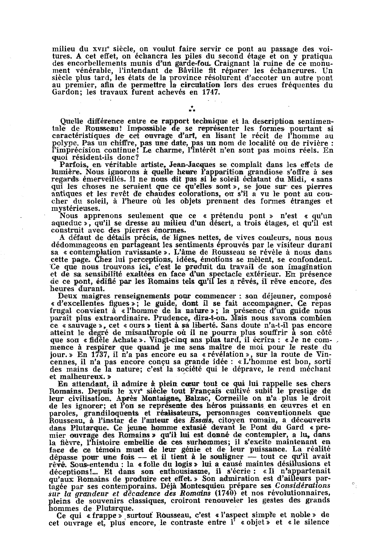 Prévisualisation du document Le Pont du Gard, vu par J.-J. Rousseau. Les Confessions, Livre IV