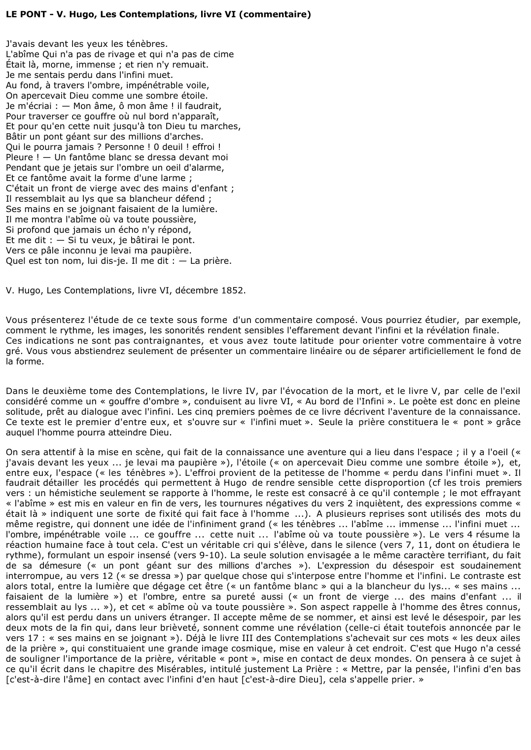 Prévisualisation du document LE PONT - V. Hugo, Les Contemplations, livre VI (commentaire)