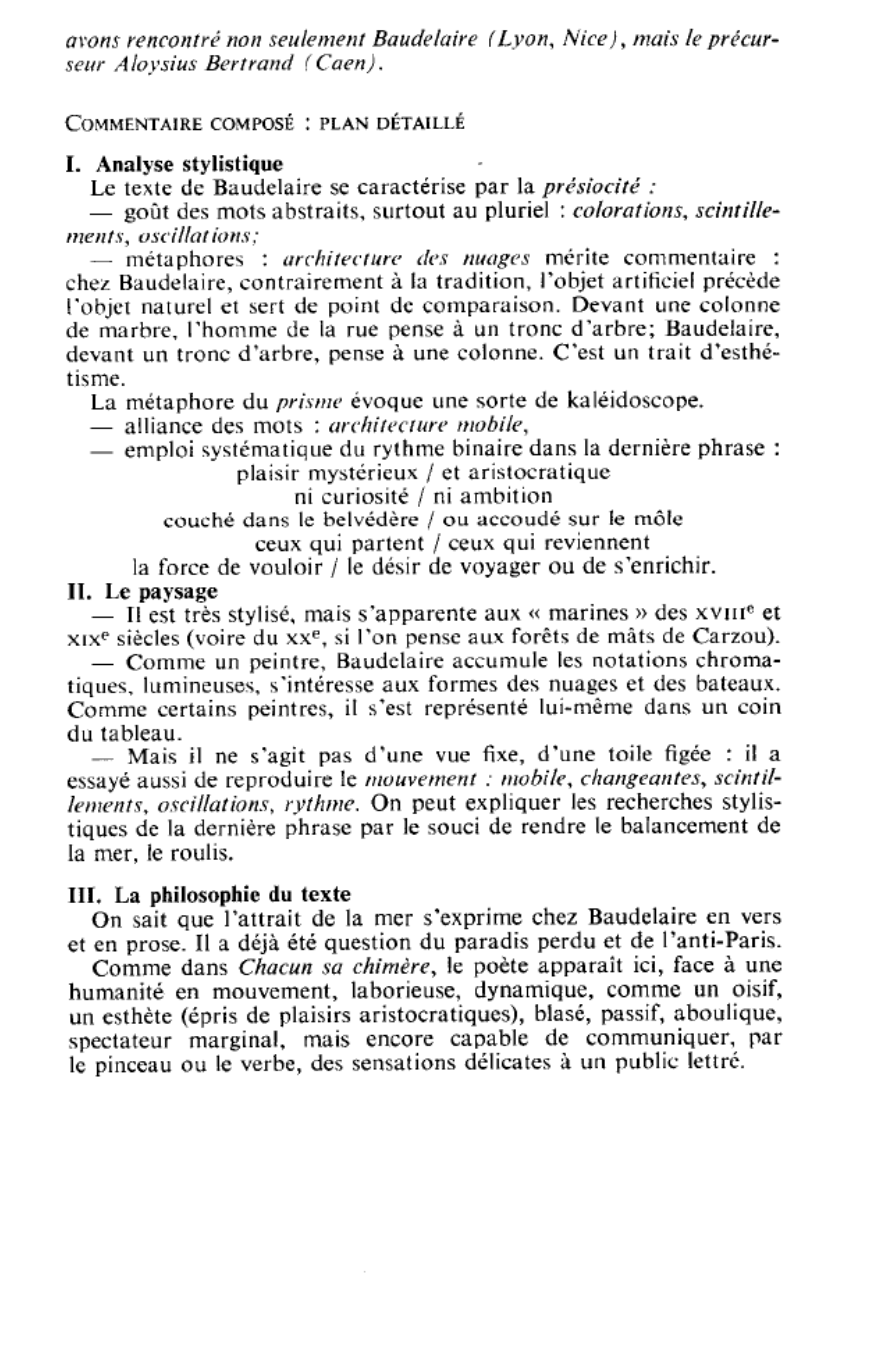 Prévisualisation du document LE PORT de BAUDELAIRE, Petits Poèmes en prose (commentaire composé)