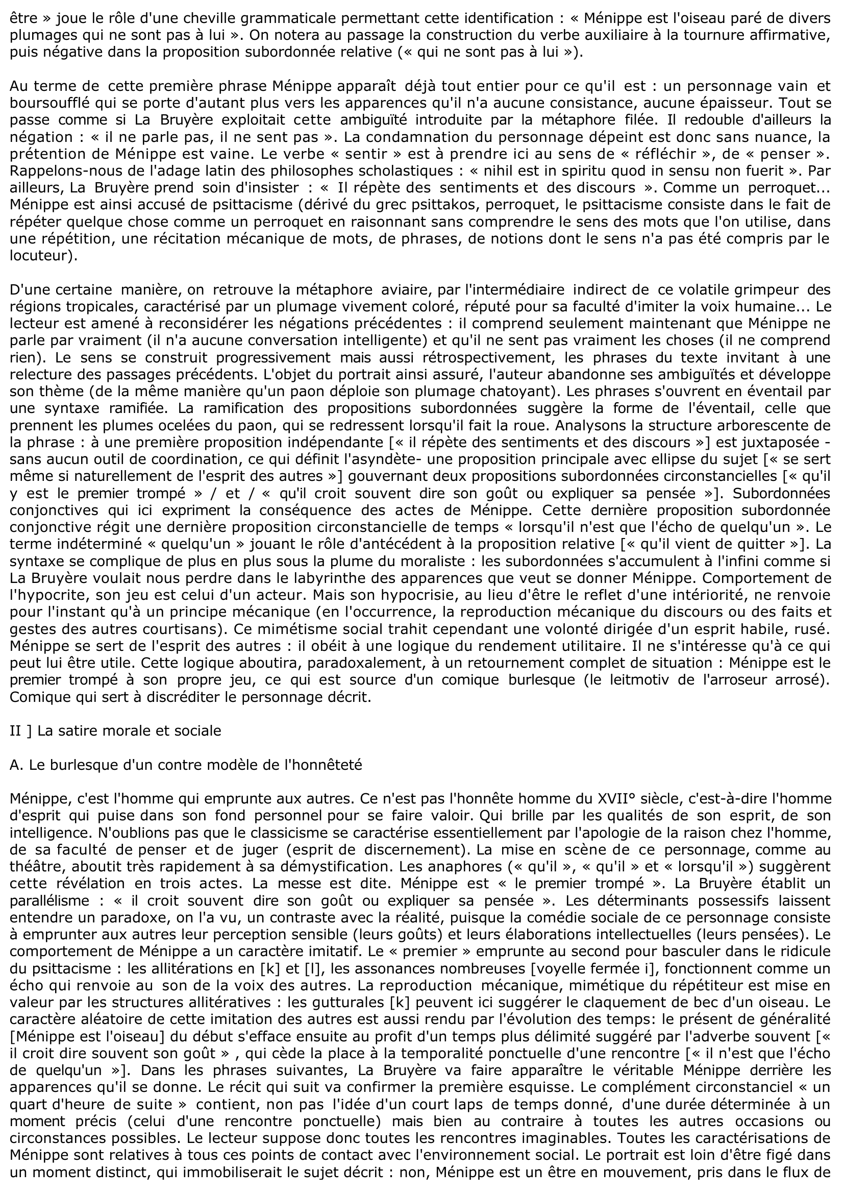 Prévisualisation du document Le portrait de Ménippe - Les caractères, La Bruyère