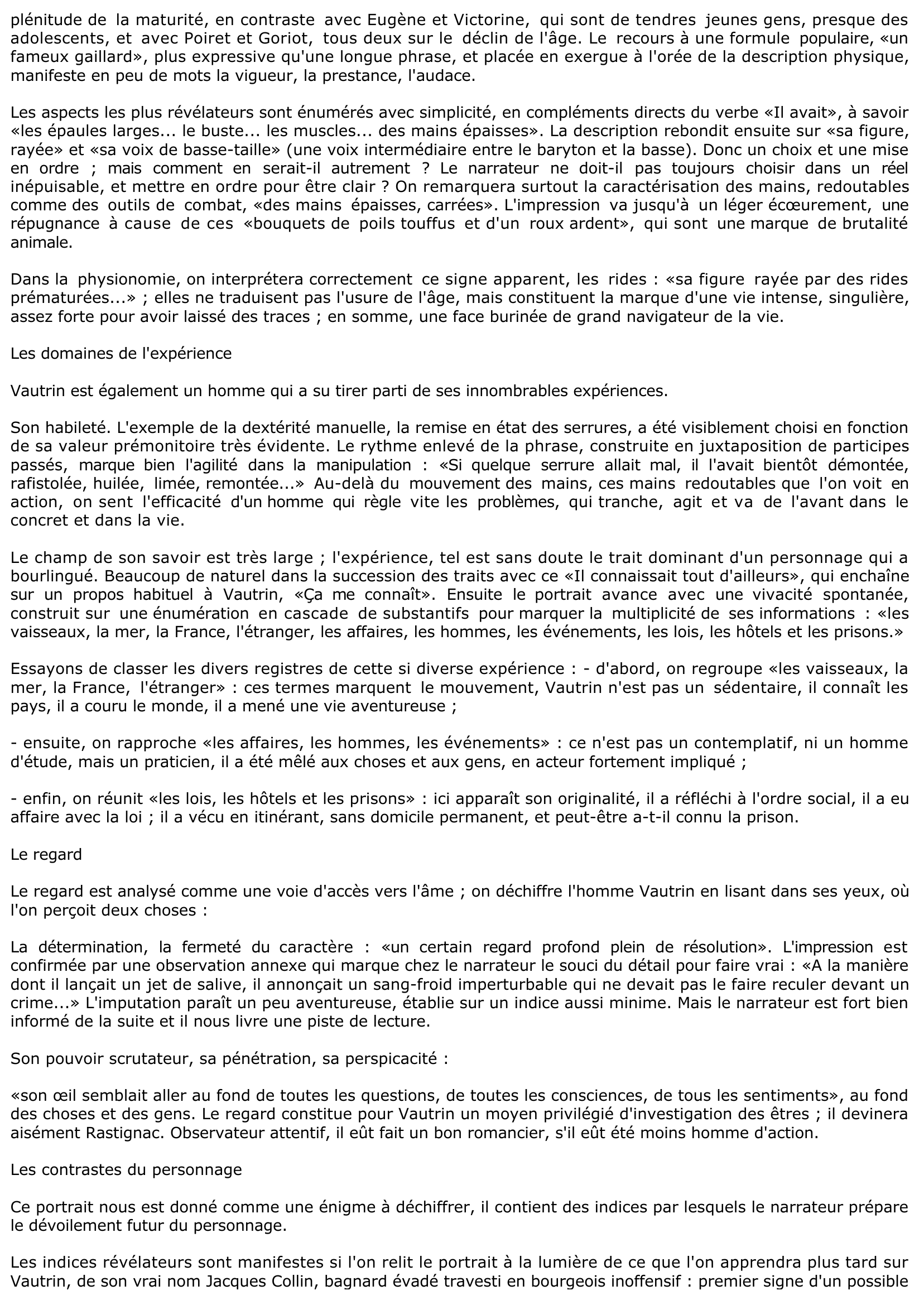 Prévisualisation du document Le portrait de Vautrin («Entre ces deux personnages... au dessert», pp. 37-38) - Le père Goriot de Balzac