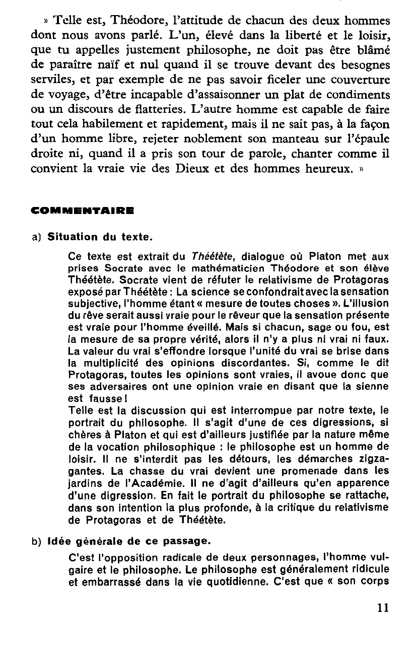 Prévisualisation du document LE PORTRAIT DU PHILOSOPHE DANS LE " THÉÉTÉTE" DE PLATON