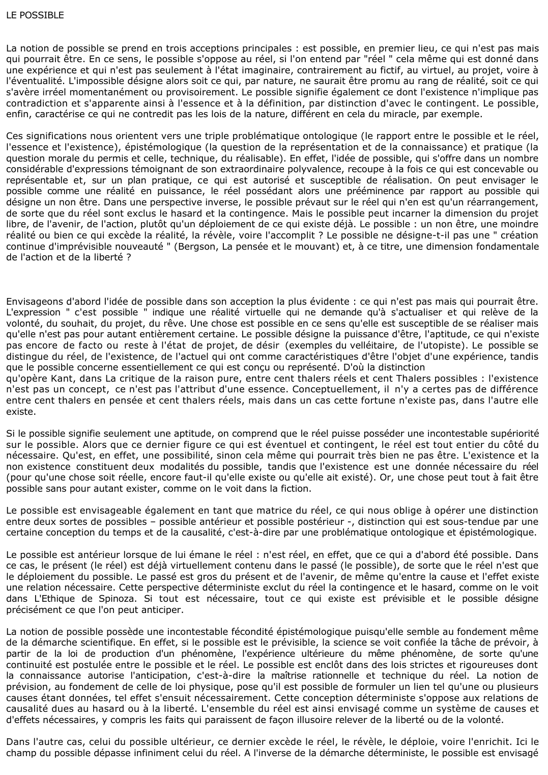 Prévisualisation du document LE POSSIBLE