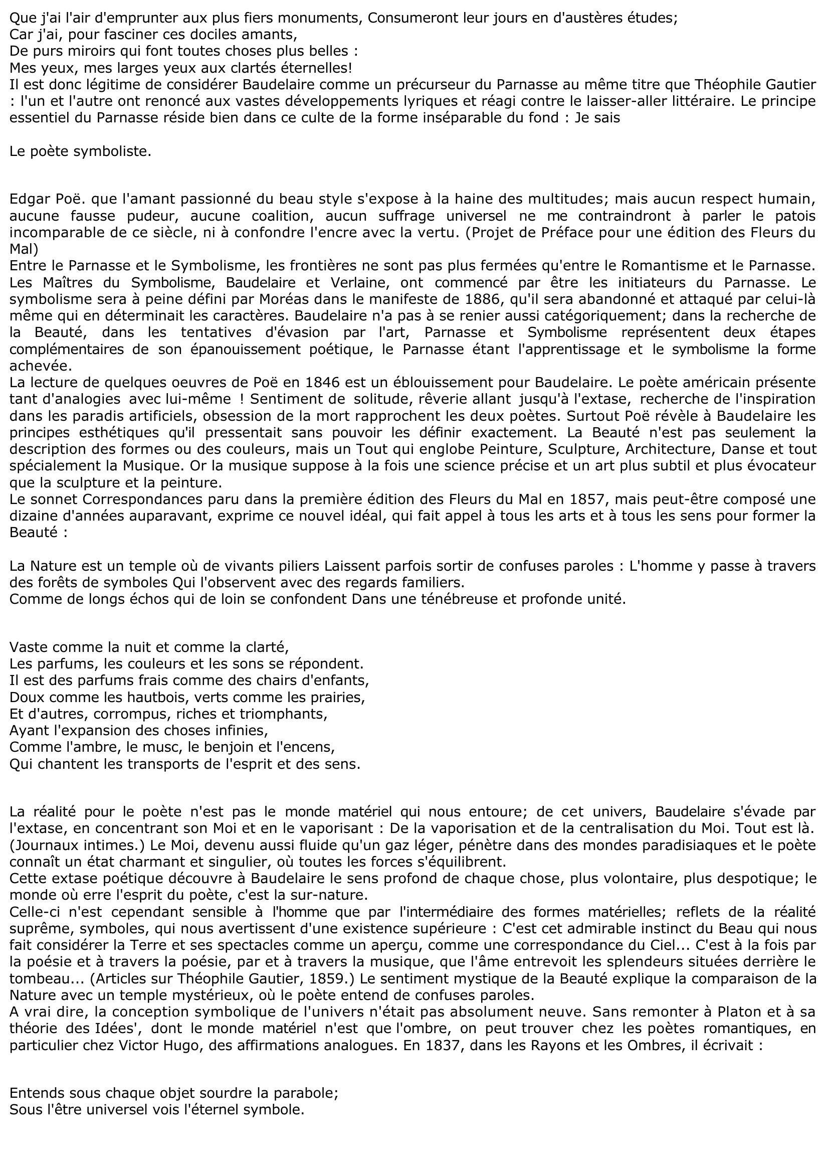 Prévisualisation du document Le Précurseur du symbolisme: Charles Baudelaire