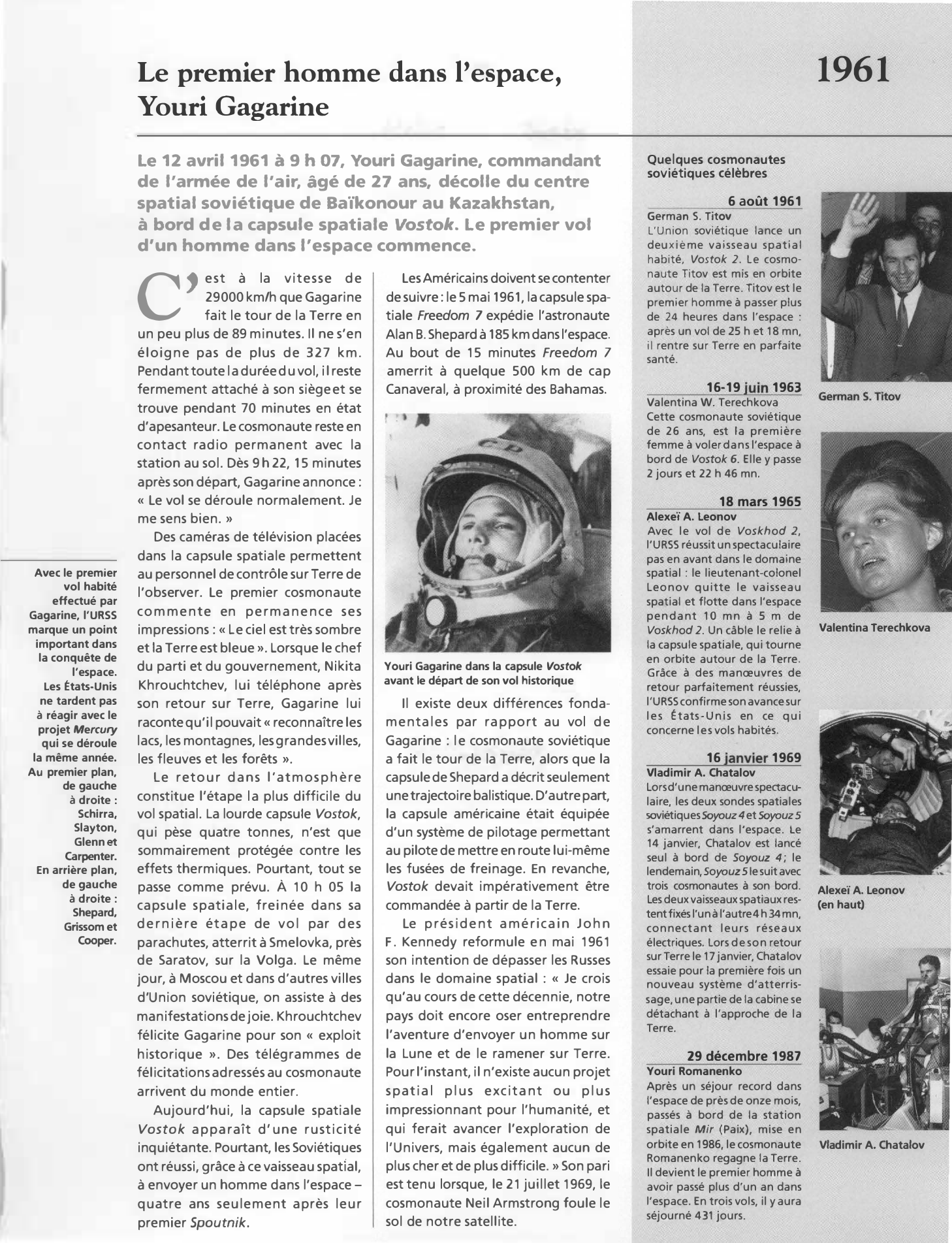 Prévisualisation du document Le premier homme dans l’espace, Youri Gagarine