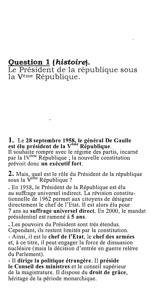 Prévisualisation du document Le Président de la république sous la Vème République.