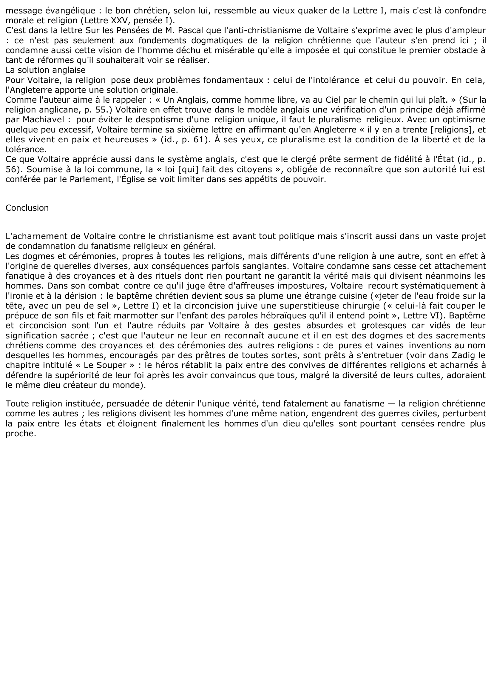 Prévisualisation du document LE PROBLÈME RELIGIEUX chez VOLTAIRE
