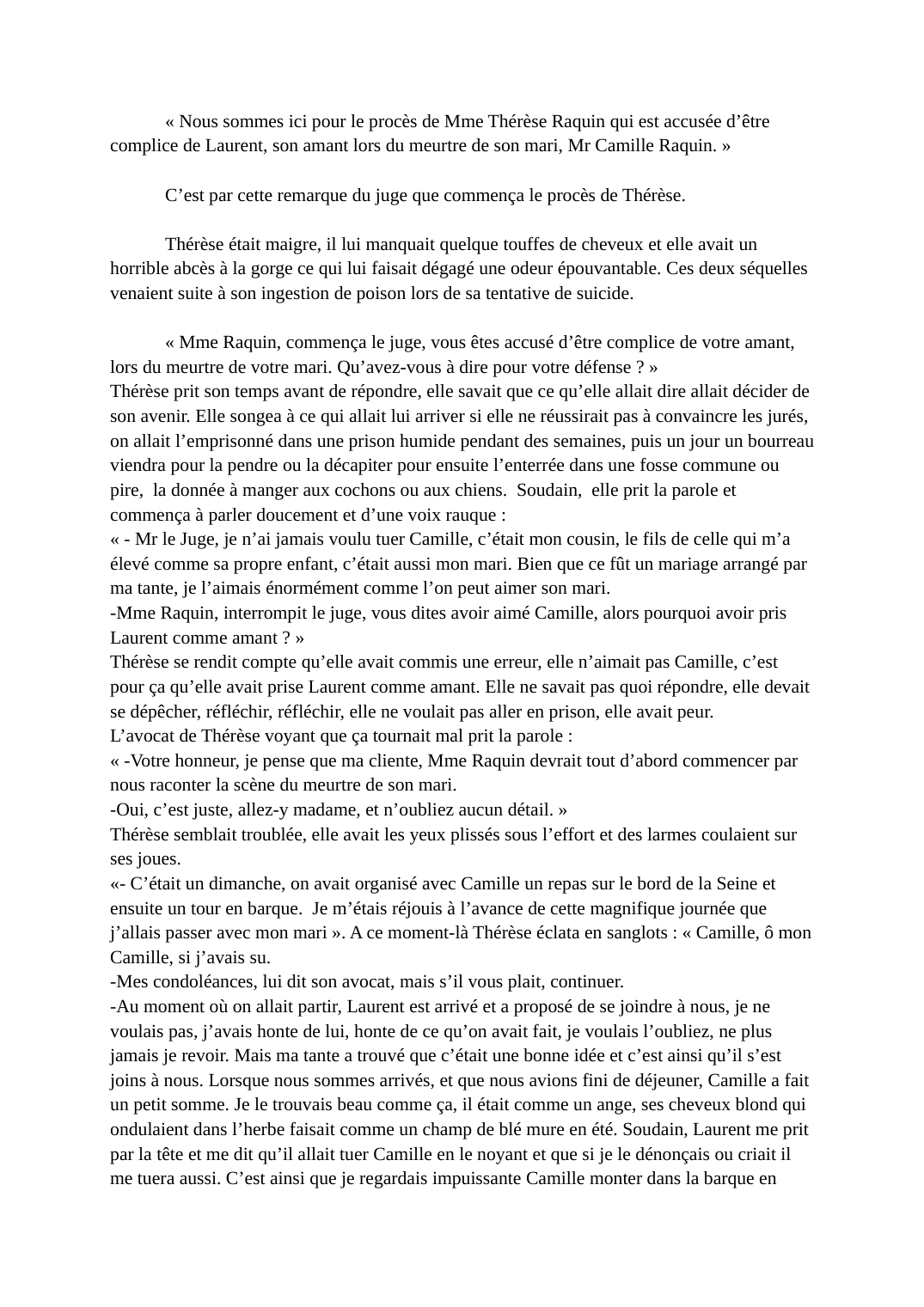 Prévisualisation du document Le procès de Thérèse Raquin