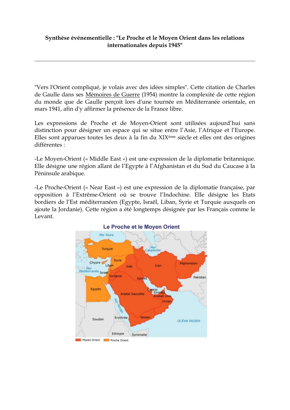 Prévisualisation du document Le Proche et le Moyen Orient dans les relations internationales depuis 1945