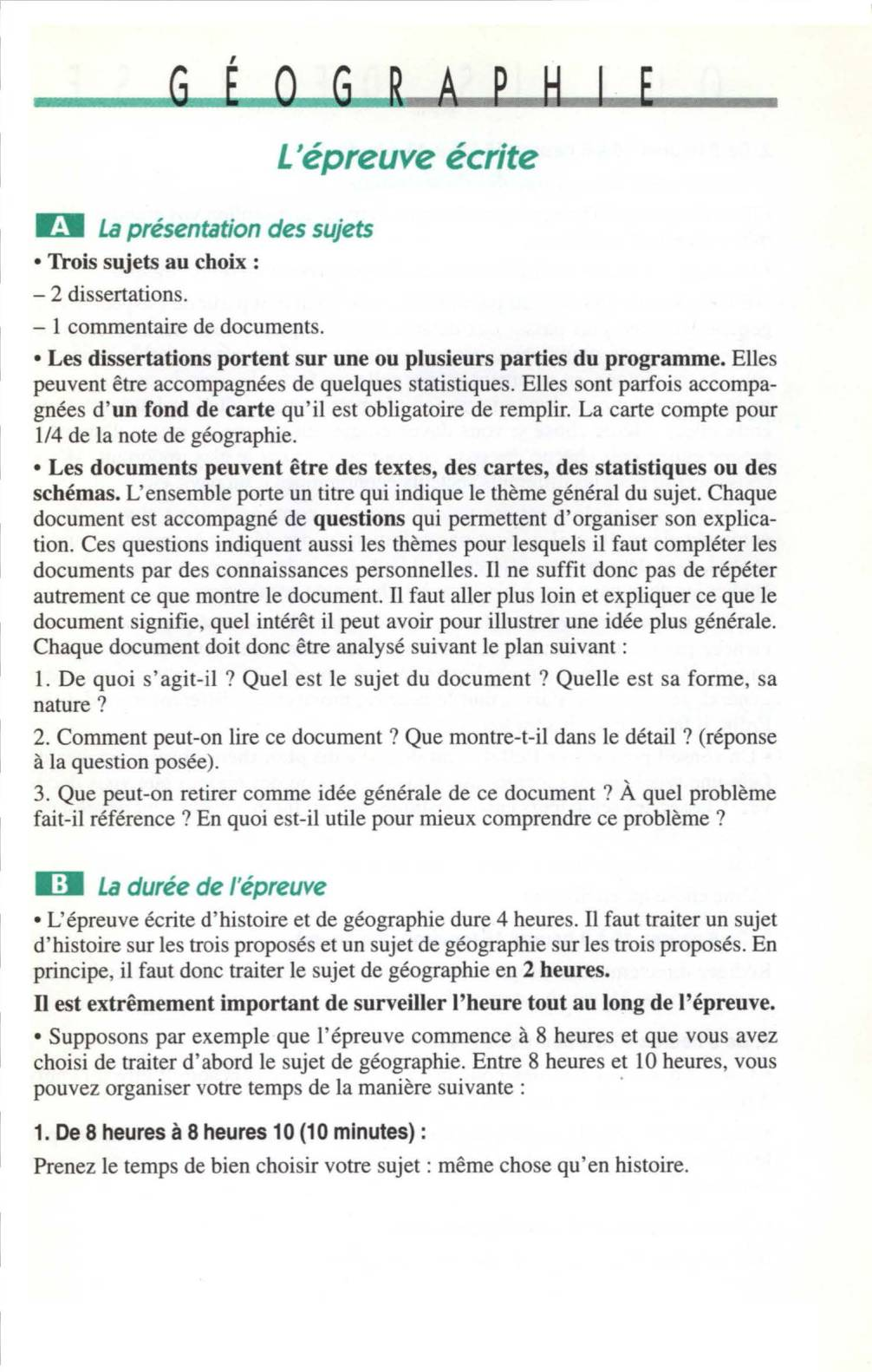 Prévisualisation du document Le programme de Géographie - Comment travailler ? Lexique