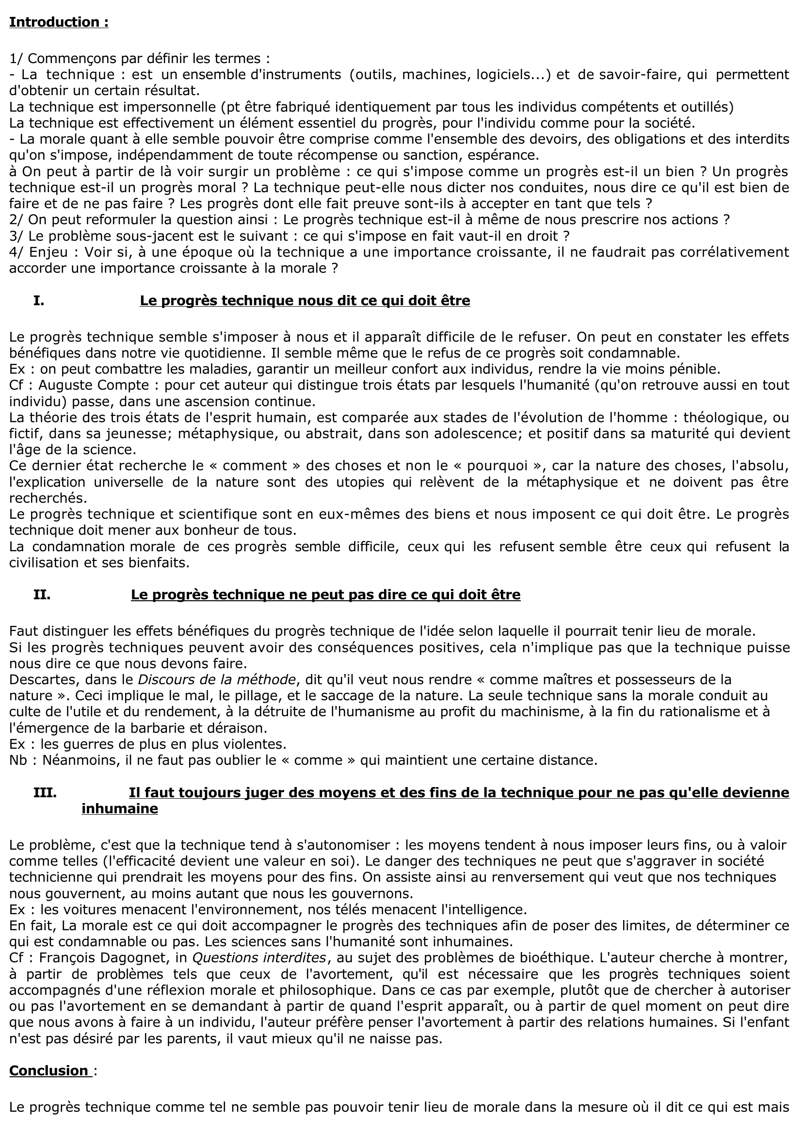 Prévisualisation du document Le progrès technique peut-il tenir lieu de morale 	?