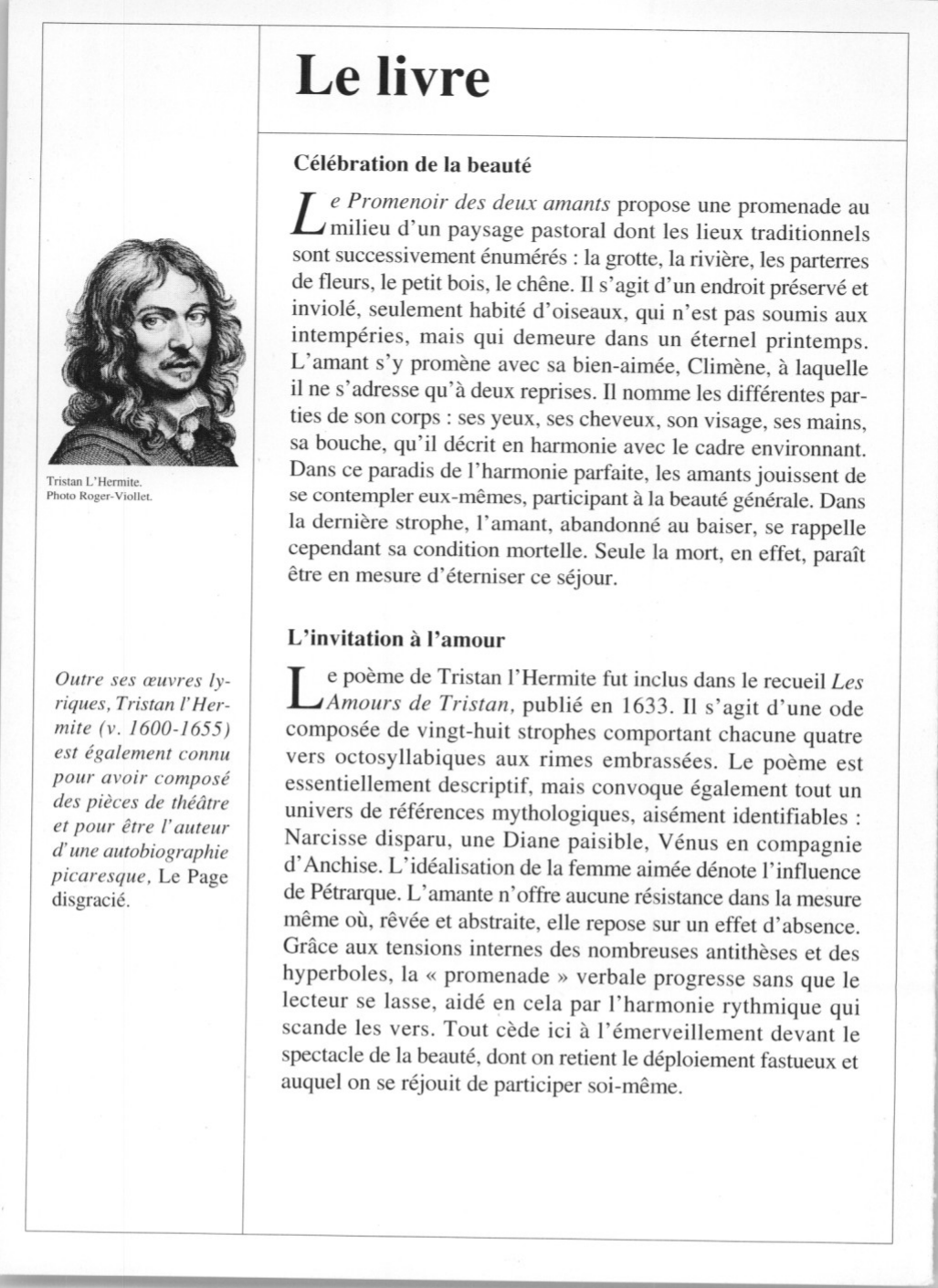 Prévisualisation du document Le Promenoir des deux amants de Tristan L'HERMITE