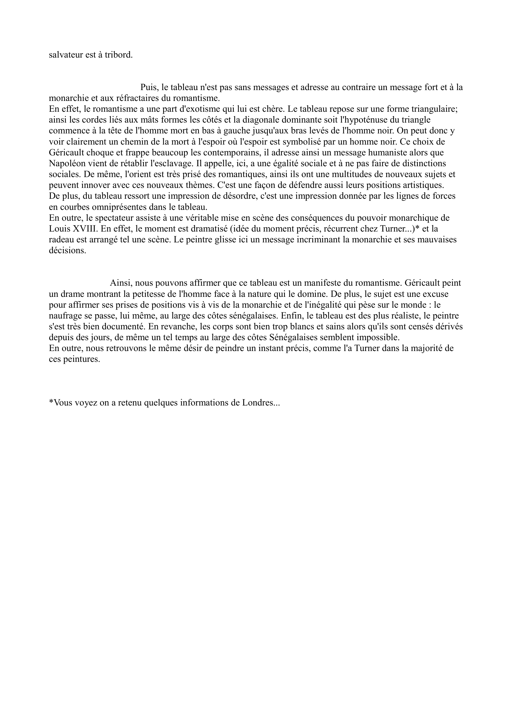 Prévisualisation du document LE RADEAU DE LA MÉDUSE de Théodore Géricault