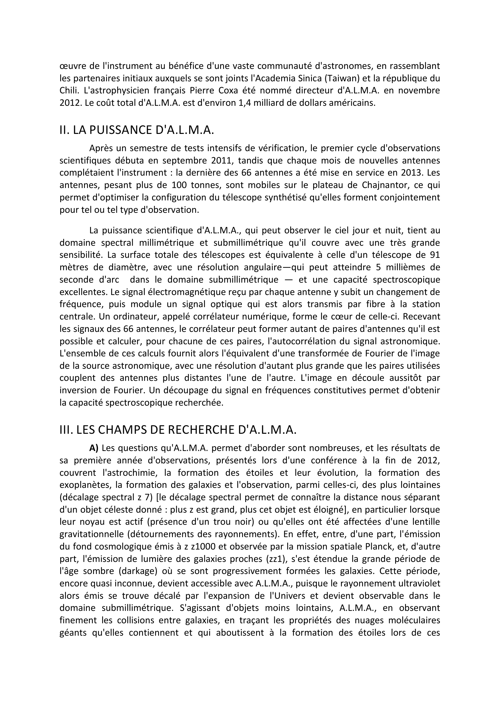 Prévisualisation du document LE RADIOTÉLESCOPE INTERFÉROMÉTRIQUE A.L.M.A.