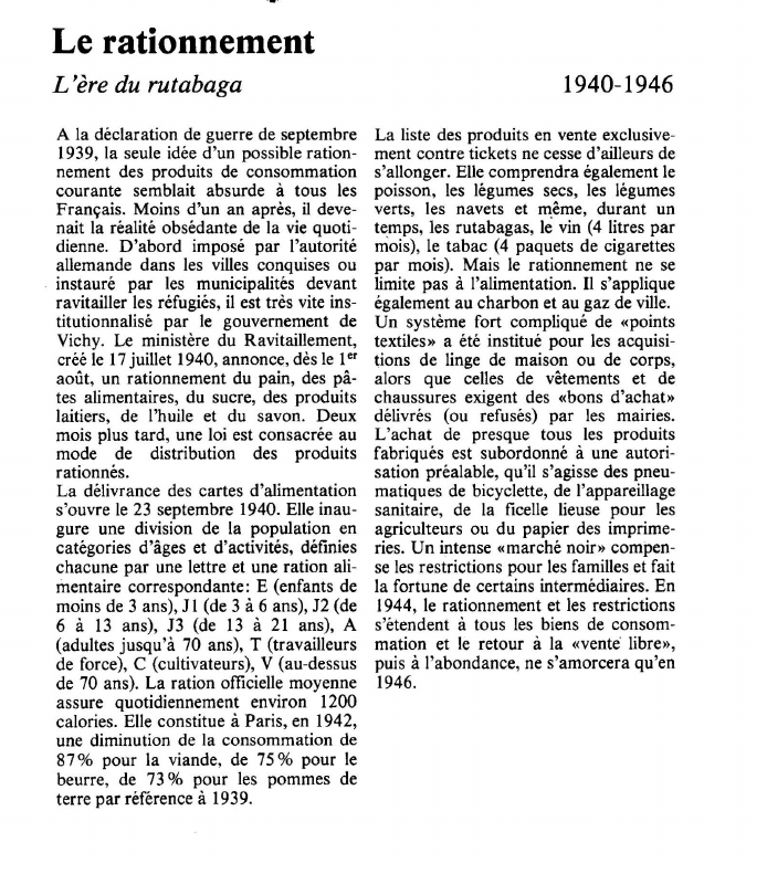 Prévisualisation du document Le rationnementL'ère du rutabaga.