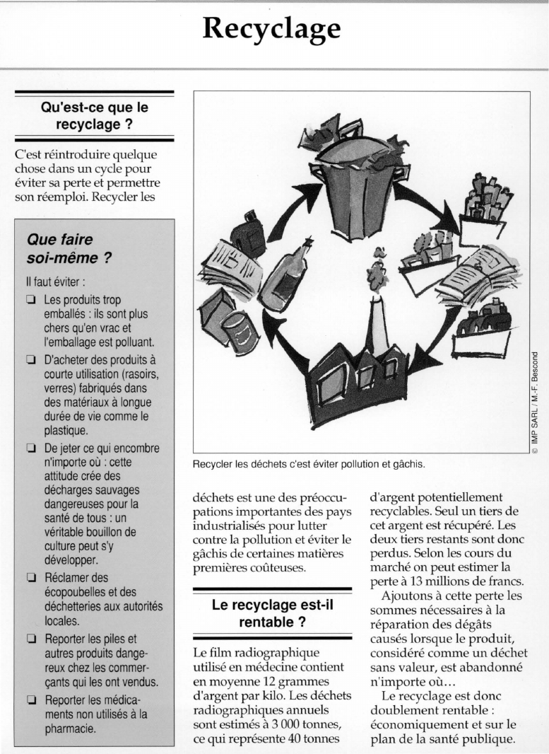 Prévisualisation du document Le Recyclage.